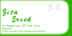 zita ersek business card